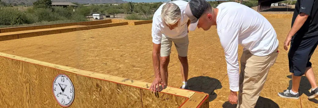 Veterans working on a community project